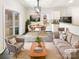 Bright living room with modern furniture, a dining table and a view to the backyard at 3113 Ellingford Rd, Charlotte, NC 28214