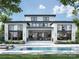 Modern home with a backyard pool and covered patio, perfect for outdoor entertaining and relaxation at 434 Lansdowne Rd, Charlotte, NC 28270