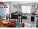 Living room with a view of the sofa and ottoman seating, complemented by the natural lighting from a nearby window at 4716 Meadowfield Rd, Charlotte, NC 28215