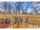 Cozy backyard offers a wooden deck and a fenced yard, ideal for outdoor entertaining at 7047 Cheyenne Dr, Charlotte, NC 28262