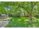 Expansive backyard featuring lush green lawn and mature trees, offering privacy and space at 7613 Whistlestop Rd, Charlotte, NC 28210