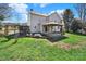 Landscaped backyard with a covered patio and lush green grass at 11000 King George Ln, Waxhaw, NC 28173