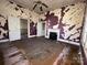 Bedroom in need of repair featuring a fireplace and peeling wallpaper at 148 Center St, Chester, SC 29706