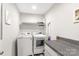 Clean laundry room with modern washer, dryer, and storage, perfect for efficient chores at 3041 Mulberry Ln, Lancaster, SC 29720