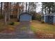 Backyard with detached shed/workshop building at 522 Perry St, Troy, NC 27371