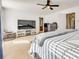 Relaxing primary bedroom with a ceiling fan, TV, and neutral color scheme, creating a comfortable and inviting retreat at 6523 Matlea Ct, Charlotte, NC 28215