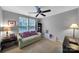 Bedroom featuring a ceiling fan, carpet flooring and lots of natural light at 705 Drew Ave, Fort Mill, SC 29708
