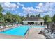 Community pool featuring ample seating and a covered area, ideal for relaxing and socializing at 705 Drew Ave, Fort Mill, SC 29708