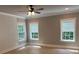 Bedroom featuring hardwood floors, neutral paint, natural light and ceiling fan at 7221 Static Way # 13, Sherrills Ford, NC 28673