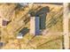 Aerial view of the house with the metal roof showing the layout of buildings on the property at 7270 Long Island Rd, Catawba, NC 28609
