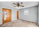 Bedroom featuring a ceiling fan, neutral carpet and spacious closet at 7270 Long Island Rd, Catawba, NC 28609