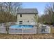 Backyard showcasing a large in-ground pool on an outdoor deck at 946 Laurelwood Dr, Clover, SC 29710