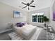 Cozy bedroom featuring a ceiling fan, large window, and neutral color scheme at 1555 Andora Dr, Rock Hill, SC 29732