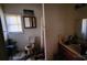 Bathroom featuring a vanity and toilet, providing a functional space with potential for updates at 3181 N Olivers Cross Rd, Newton, NC 28658