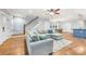 Living room with a view of the kitchen and dining area, showcasing an open concept at 331 Solomon St, Charlotte, NC 28216