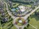 A picturesque aerial view showcasing the community pool and amenities at 409 Running Horse Ln, Waxhaw, NC 28173