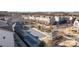 An aerial view of townhomes with a covered pool and poolhouse in the middle of the neighborhood at 824 Imperial Ct, Charlotte, NC 28273
