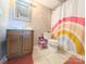 Bathroom featuring a single vanity, patterned shower curtain, and tile flooring at 1056 Latham Ct # B104, Rock Hill, SC 29732