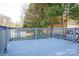 View of the back deck with blue wood and railing, perfect for outdoor entertaining at 116 Garrison Dr, Belmont, NC 28012