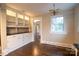 Elegant dining room with built-in cabinets and dark hardwood floors at 121 Ne 33Rd Ave, Hickory, NC 28601