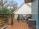Back deck with stained wood railing, chairs, and string lights offers relaxing outdoor space at 1921 Union St, Charlotte, NC 28205