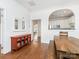 Dining room open to kitchen and living area; hardwood flooring throughout at 1921 Union St, Charlotte, NC 28205