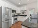 Modern kitchen with stainless steel appliances, white cabinets, and dark countertops at 1921 Union St, Charlotte, NC 28205