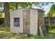 Practical storage shed with a sturdy door and window, ideal for organizing outdoor equipment at 225 Institute St, Mooresville, NC 28115