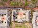 Aerial view of the neighborhood showcasing the layout of the homes and community spaces at 8925 Rosalyn Glen Rd, Cornelius, NC 28031