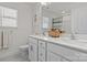 Bathroom with double sinks and a large mirror at 111 Old Field Rd, Statesville, NC 28677