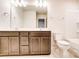 Bathroom with double vanity, toilet, and shower/tub combo at 12237 Gambrell Dr, Charlotte, NC 28278