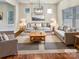 Bright living room with a neutral color palette, plush seating, and stylish decor at 508 Stone River Pkwy, Mount Holly, NC 28120