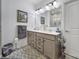 Bathroom featuring a double vanity, large mirror, and modern fixtures at 5239 Admirals Lndg, Lancaster, SC 29720