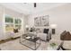Bright living room featuring a neutral color scheme, modern furniture, and large windows for natural light at 8465 Old Plank Rd, Charlotte, NC 28216