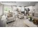 Open-concept living room featuring hardwood floors, stylish furniture, and a seamless transition to the modern kitchen at 1813 Ab Moore Jr Dr # 3239, Indian Trail, NC 28079