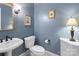 Stylish half bathroom with modern fixtures and elegant decor at 3419 Wylie Meadow Ln, Charlotte, NC 28269