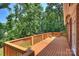 Expansive wood deck overlooking a serene backyard, ideal for relaxing and enjoying nature at 8000 Greencastle Dr, Charlotte, NC 28210