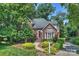 Charming brick home with a landscaped front yard and inviting walkway to the front door at 8000 Greencastle Dr, Charlotte, NC 28210