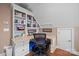 Bright desk area featuring built-in desk and bookshelves at 8143 Summit Ridge Dr # 41, Catawba, NC 28609