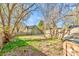 Spacious backyard with mature trees and partial fencing at 1759 Smith Ave, Gastonia, NC 28052