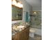 Bathroom featuring a granite vanity top and a glass door shower at 254 N Shoreline N Dr # 38, New London, NC 28127