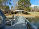 Scenic waterfront property featuring a private dock and beautifully landscaped lawn at 254 N Shoreline N Dr # 38, New London, NC 28127