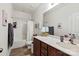 Bathroom with vanity, sink, and shower tub with shower curtain at 3216 Bridgewick Rd, Waxhaw, NC 28173