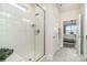 Modern bathroom with glass shower at 4023 Gozzi Dr, Iron Station, NC 28080