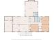 Detailed floor plan showcasing the layout of the home, including the kitchen, bedrooms, and living spaces at 821 Cabaniss Dr, Shelby, NC 28150