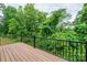 Spacious wooden deck with black metal railings and views of mature trees at 0 6Th Nw St, Hickory, NC 28601