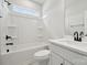 Bright bathroom features a clean tub-shower combo with black hardware and a modern vanity sink at 304 Balboa St, Matthews, NC 28104