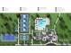 An aerial view of community amenities featuring a resort pool, tennis courts, and more at 3468 Aleppo Ave # 366, Indian Land, SC 29707