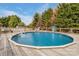 Backyard features a refreshing pool, perfect for summer relaxation and entertainment, surrounded by a wooden deck at 406 Llewellyn St, Belmont, NC 28012