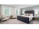 Spacious bedroom with carpeted floors, large windows, and comfortable seating at 5050 Beargrass Dr, Dallas, NC 28034